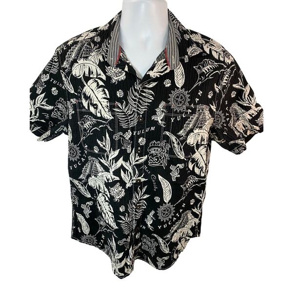 Tommy Bahama Mens Medium Short Sleeve Button Up Floral Shirt Hawaiian Yucatan - Picture 1 of 12